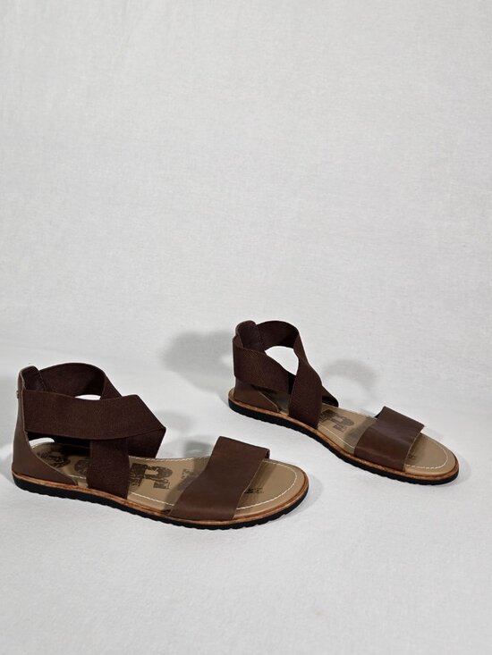 Sorel Shoes - SOREL Ella BOHO Brown Leather & Elastic Gore Straps Gladiator Sandal Women Sz. 8